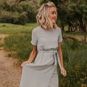 Roolee Wrap Maxi Dress in Sage